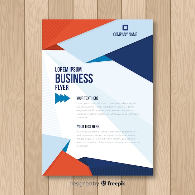 Free vector modern business flyer template with flat design