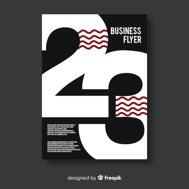 Modern business flyer template with flat design