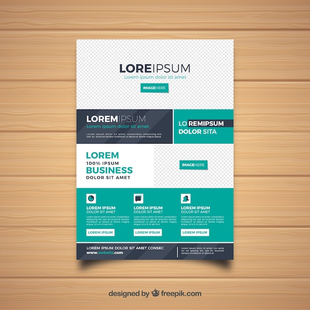 Free vector modern business flyer template with flat design