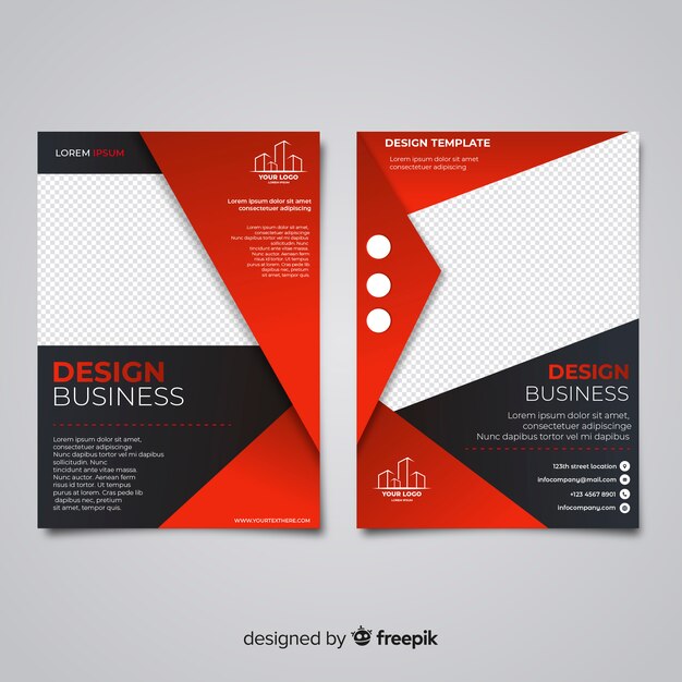 Modern business flyer template with flat design