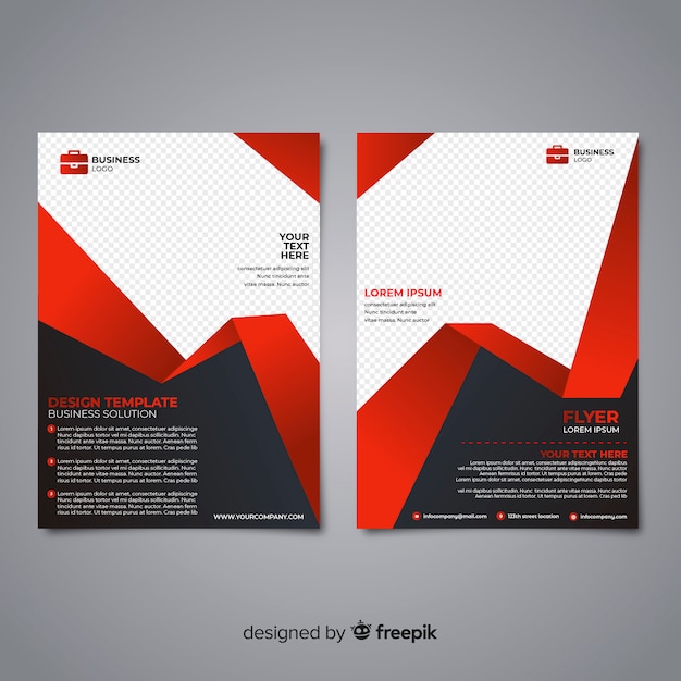 Modern business flyer template with flat design