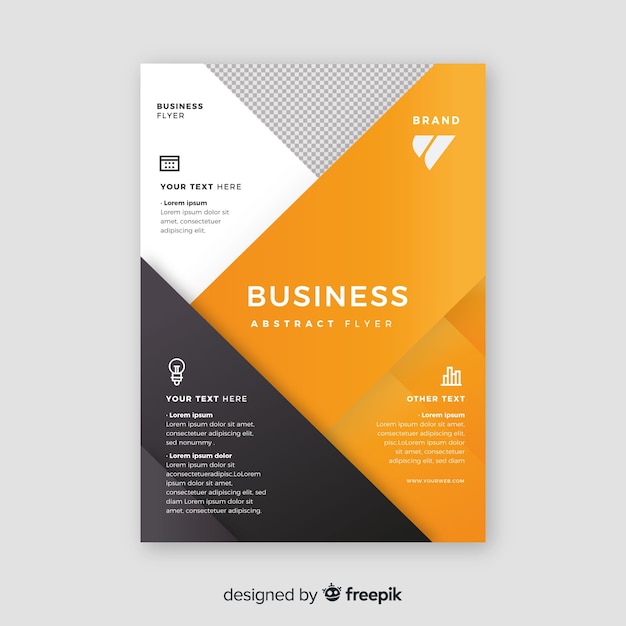 Modern business flyer template with geometric design