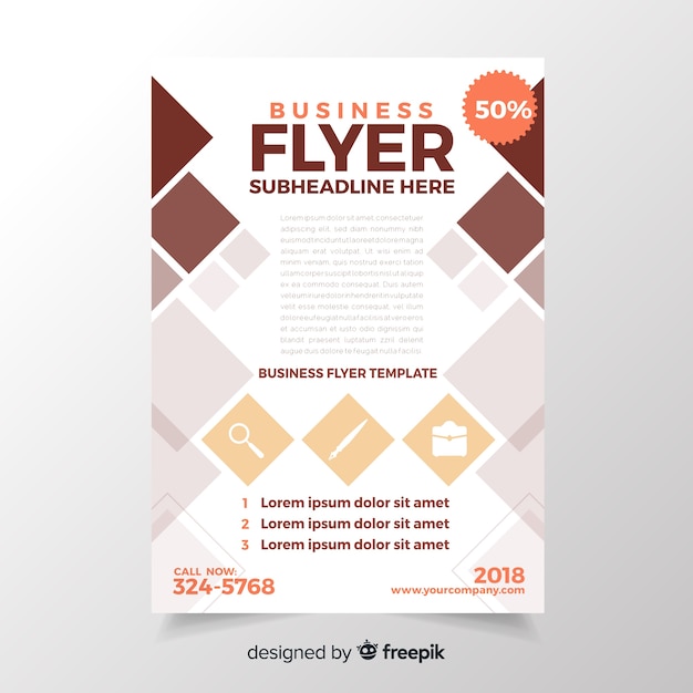 Modern business flyer template with geometric design