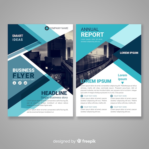 Modern business flyer template with geometric design