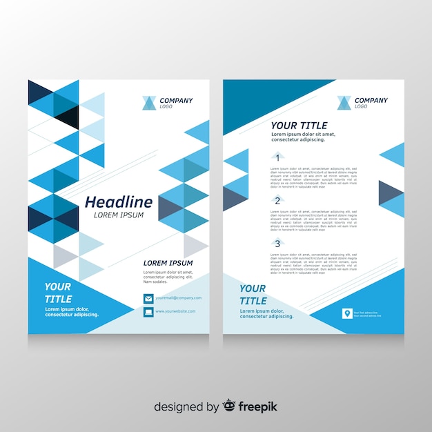 Modern business flyer template with geometric shapes