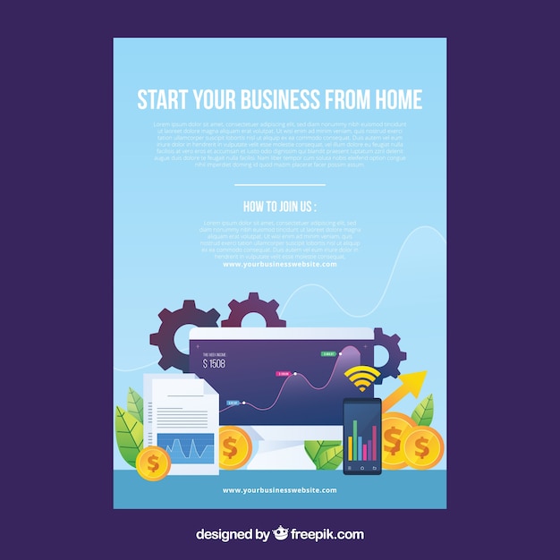 Free vector modern business flyer template