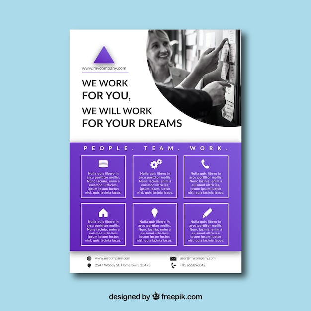 Free vector modern business flyer template