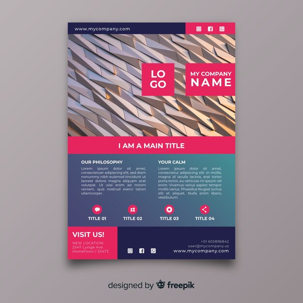 Free vector modern business flyer template