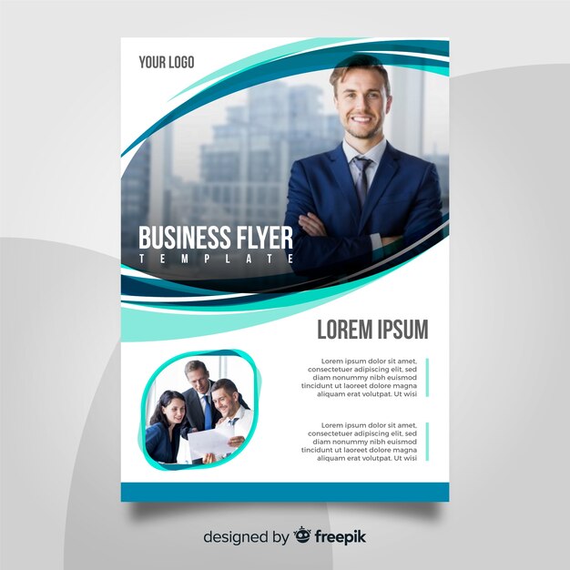 Modern business flyer with abstract design