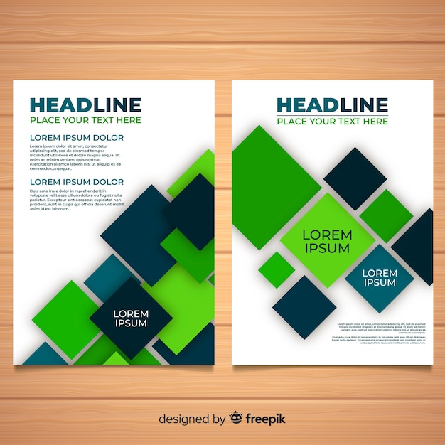 Modern business flyer with abstract shapes