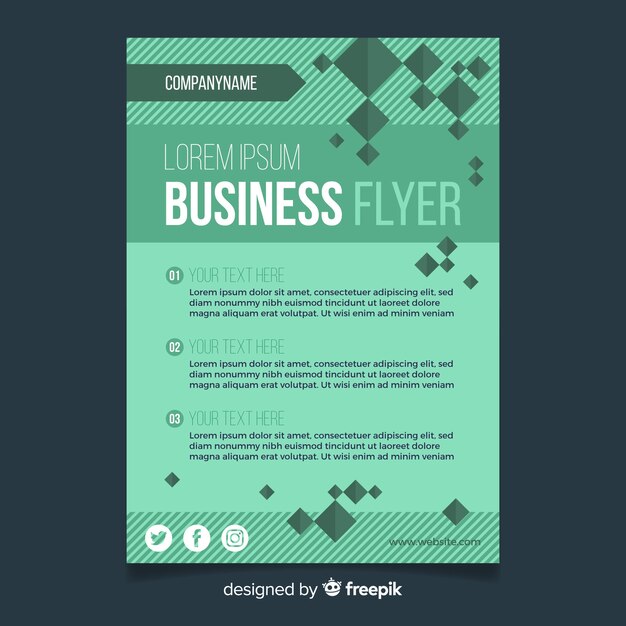 Modern business flyer with geometric design