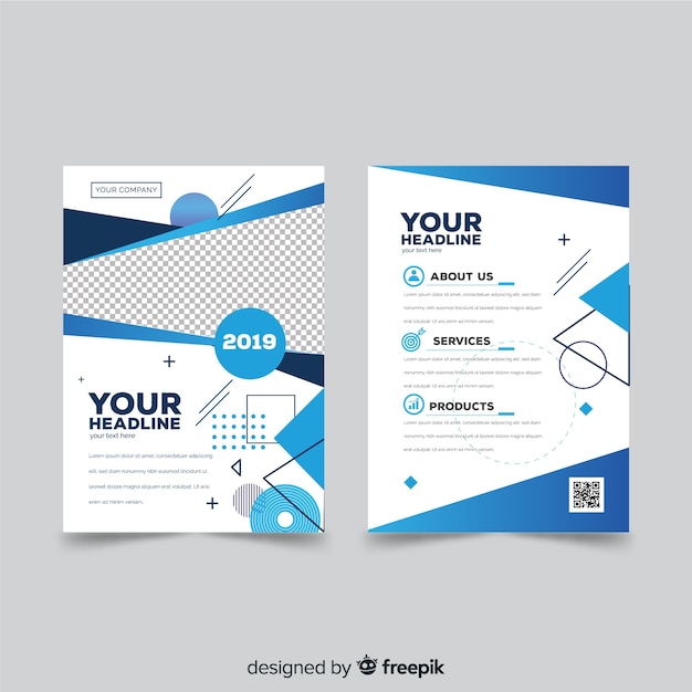 Modern business flyer with geometric design