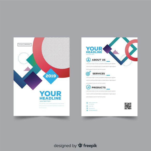 Modern business flyer with geometric design