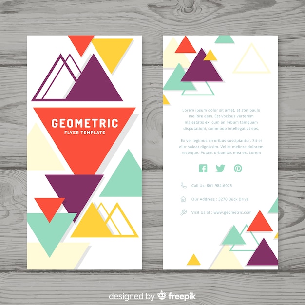 Free vector modern business flyer with geometric design