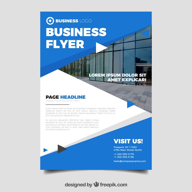 Modern business flyer with photo mosaic