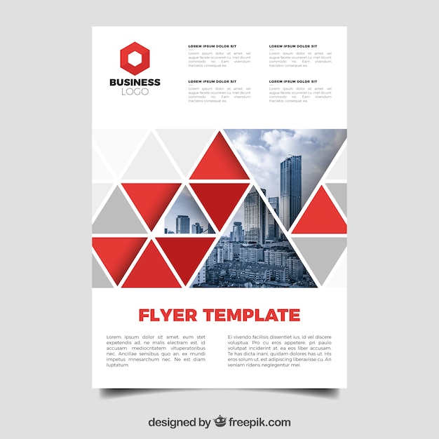 Free vector modern business flyer with photo mosaic