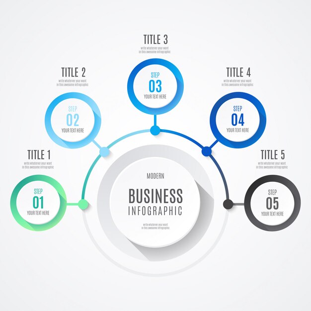 Современный бизнес-инфографик с синими цветами