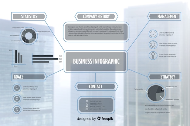 Бесплатное векторное изображение Современный бизнес инфографики с фото