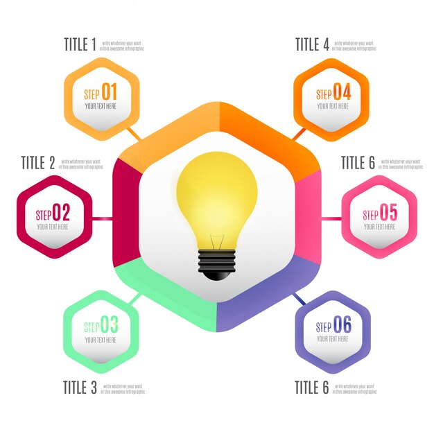 현실적인 전구와 현대 비즈니스 infographic