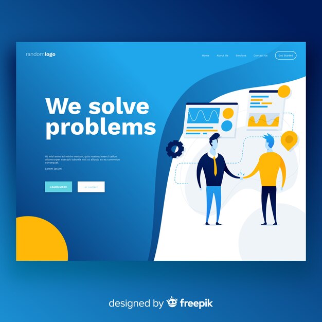 Modern business landing page