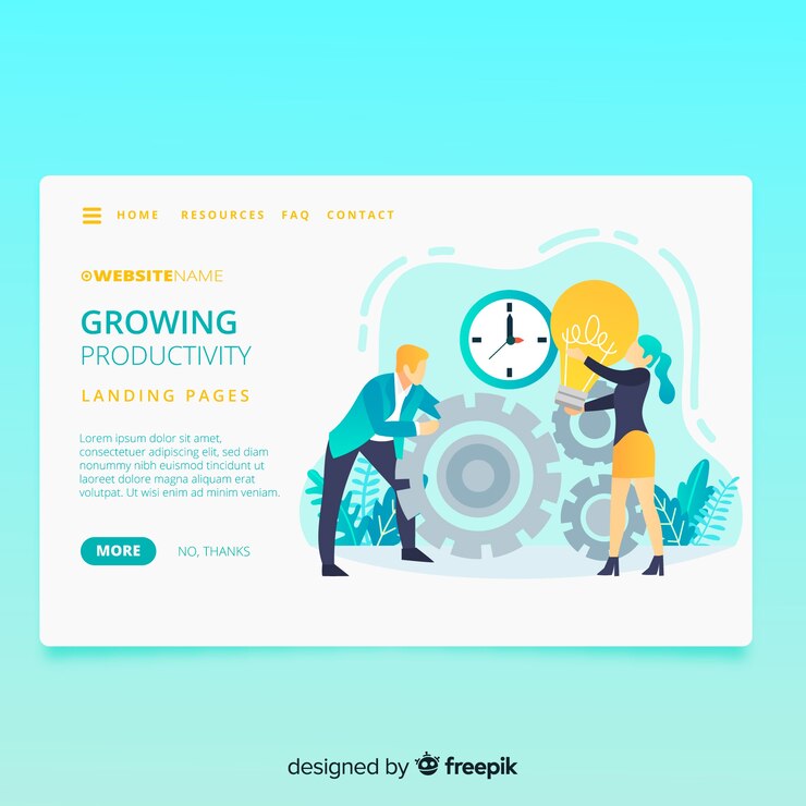 Free Vector modern business landing page