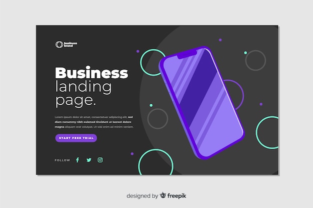 Free vector modern business landing page