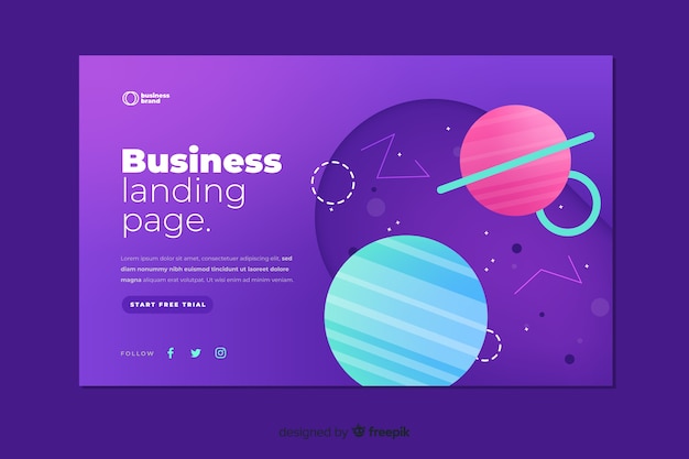 Free vector modern business landing page