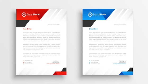 Modern business letterhead pack template set of two