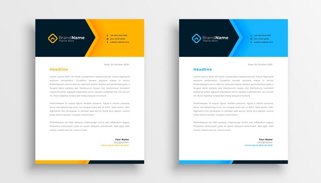 Modern business letterhead template design