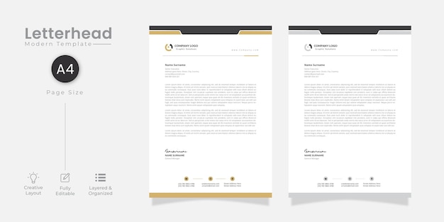 Modern business letterhead template free