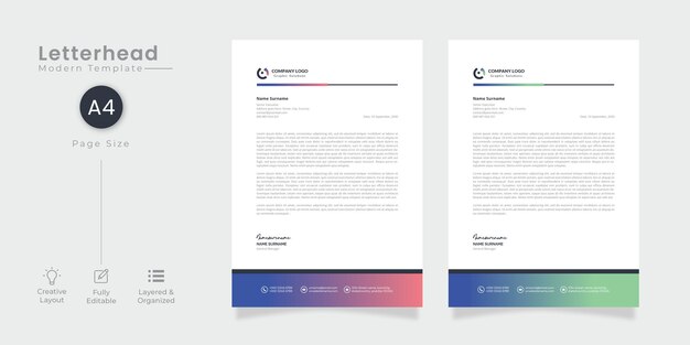 Modern business letterhead template