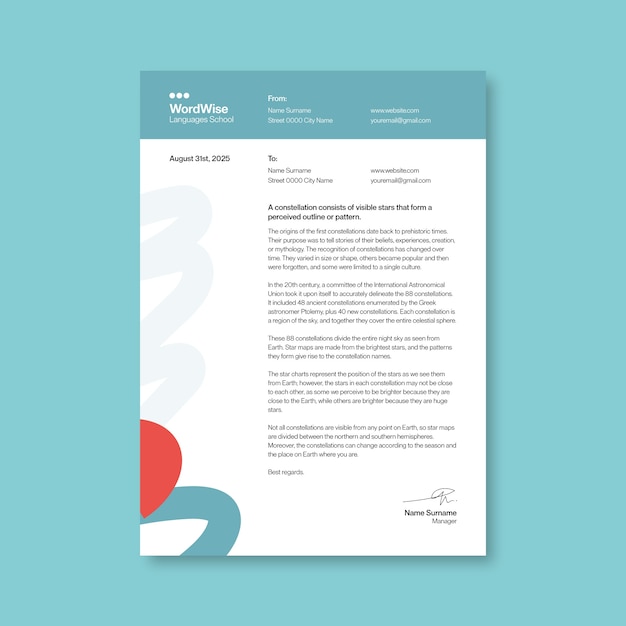 modern business letterhead template