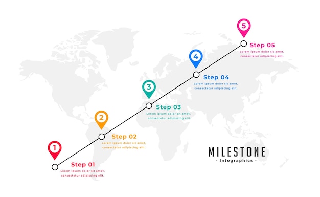 Modern business milestone diagram layout for strategy presentation