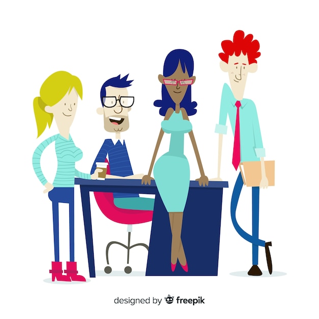 Free vector modern business people with flat design