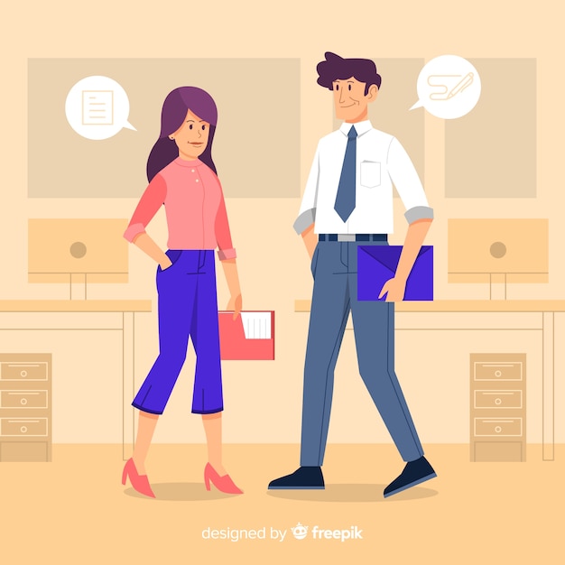 Modern business people with flat design