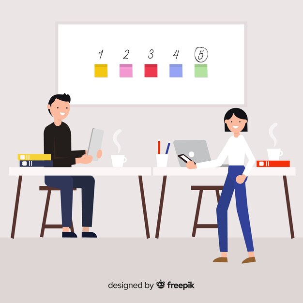 Modern business people with flat design