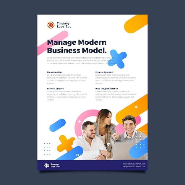 Modern business poster print template