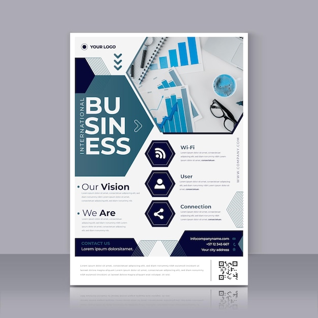 Modern Business Poster Print Template – Free Vector Download