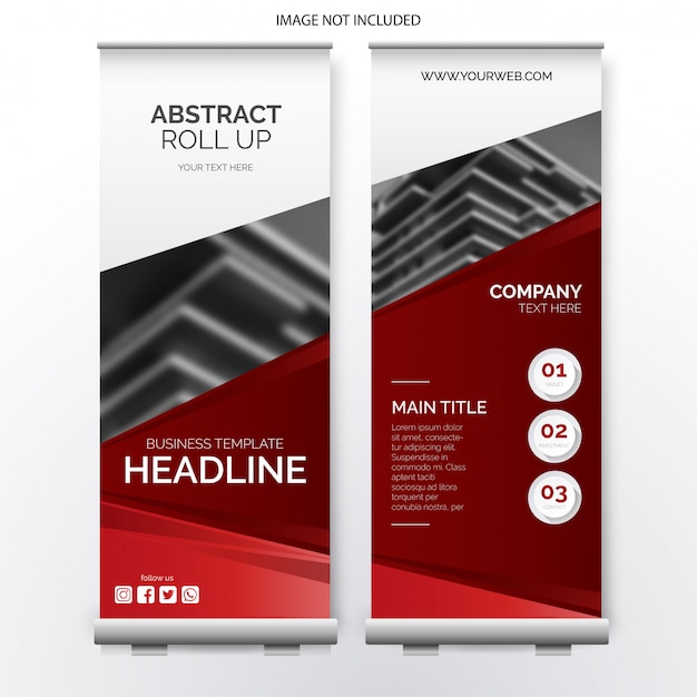 Modern business roll up with abstract shapes