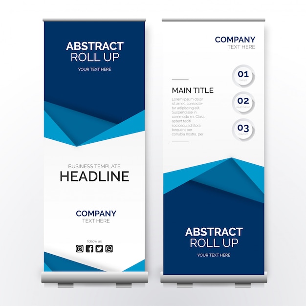 Modern business roll up with papercut shapes