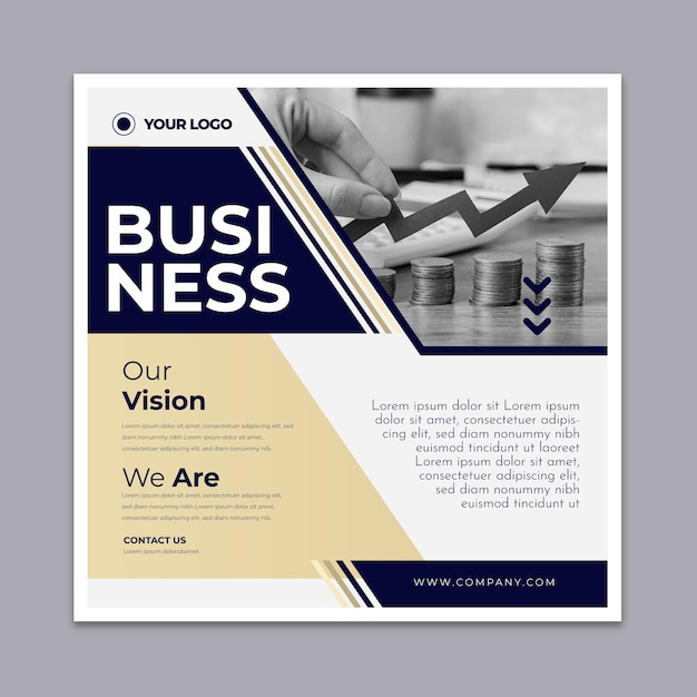 Free vector modern business square flyer template