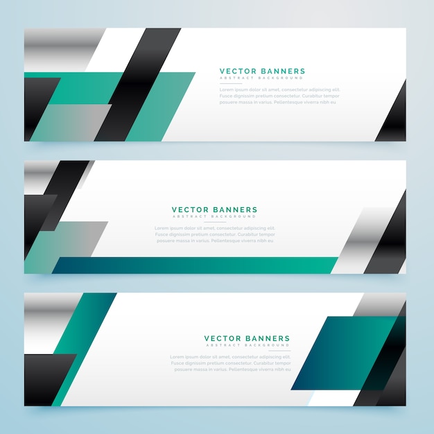 Free vector modern business style banners with geometric shapes