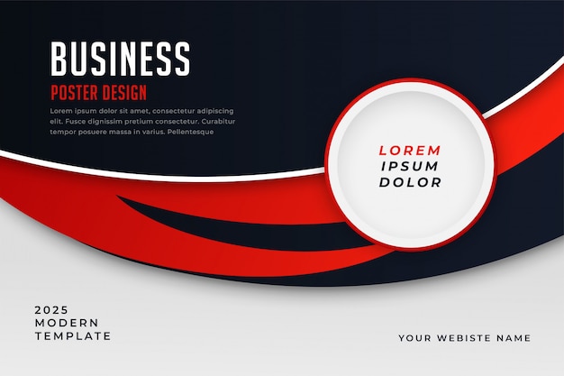 Бесплатное векторное изображение Современный бизнес стиль красный шаблон презентации темы