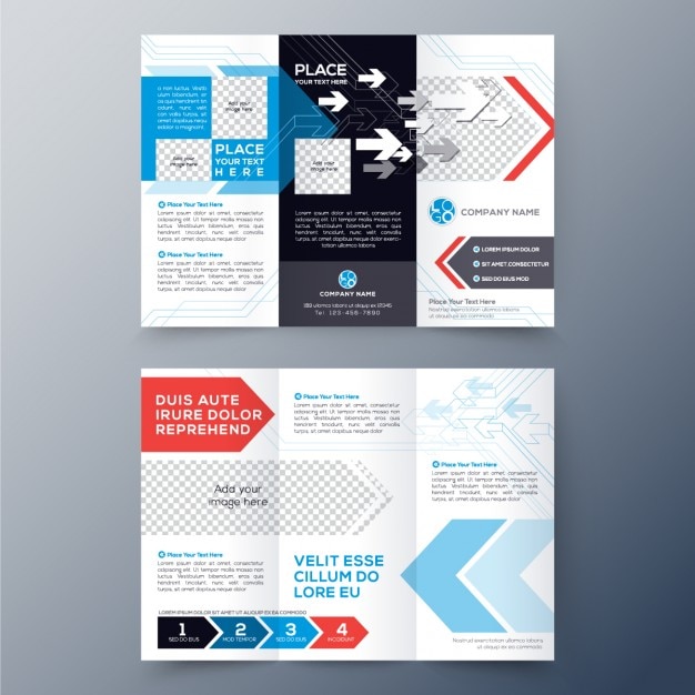 Vettore gratuito tri piega pamphlet flyer il design modello di layout