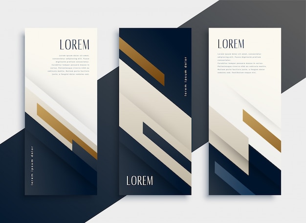 Modern business vertical banner cards set