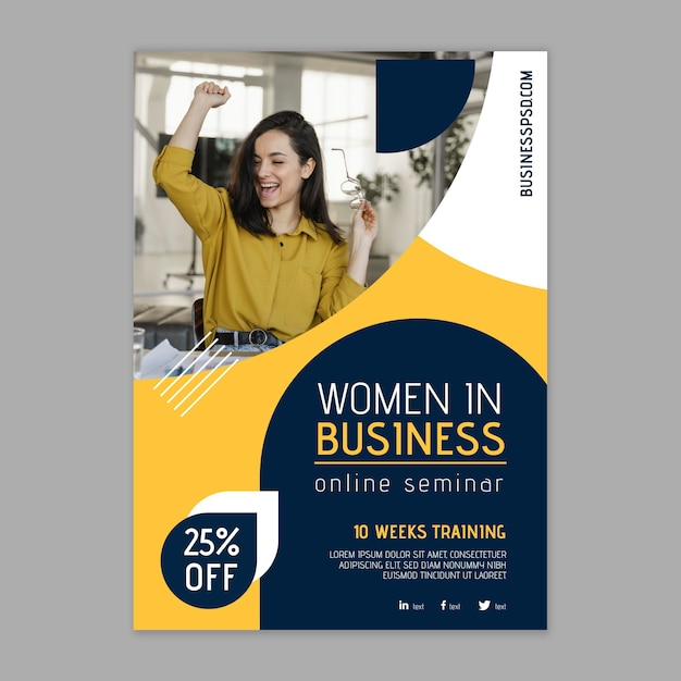 Free vector modern businesswoman flyer template