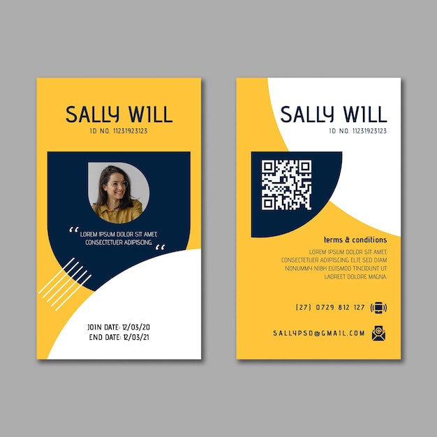 Modern businesswoman id card template