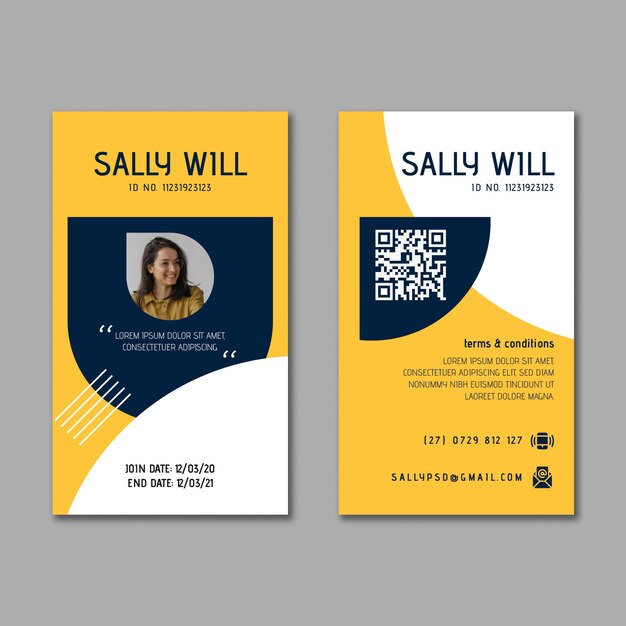 modern businesswoman id card template
