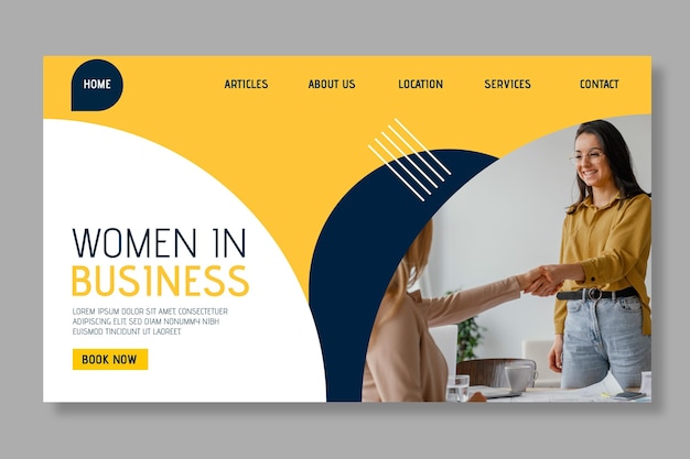 image slider website template free download Free vector modern businesswoman web template