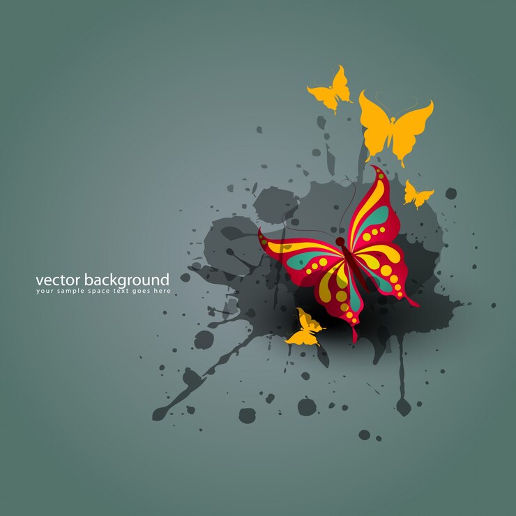 무료 Vector 현대 나비 배경